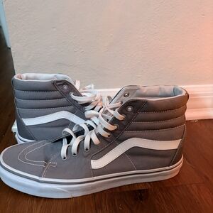 Vans Gray and White High-Top Sneakers